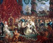 Louis-Philippe Crepin Louis XVIII relevant la France de ses ruines painting